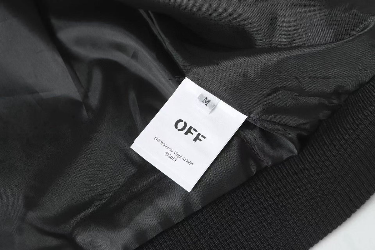OFF WHITE Varsity Jacket – Black