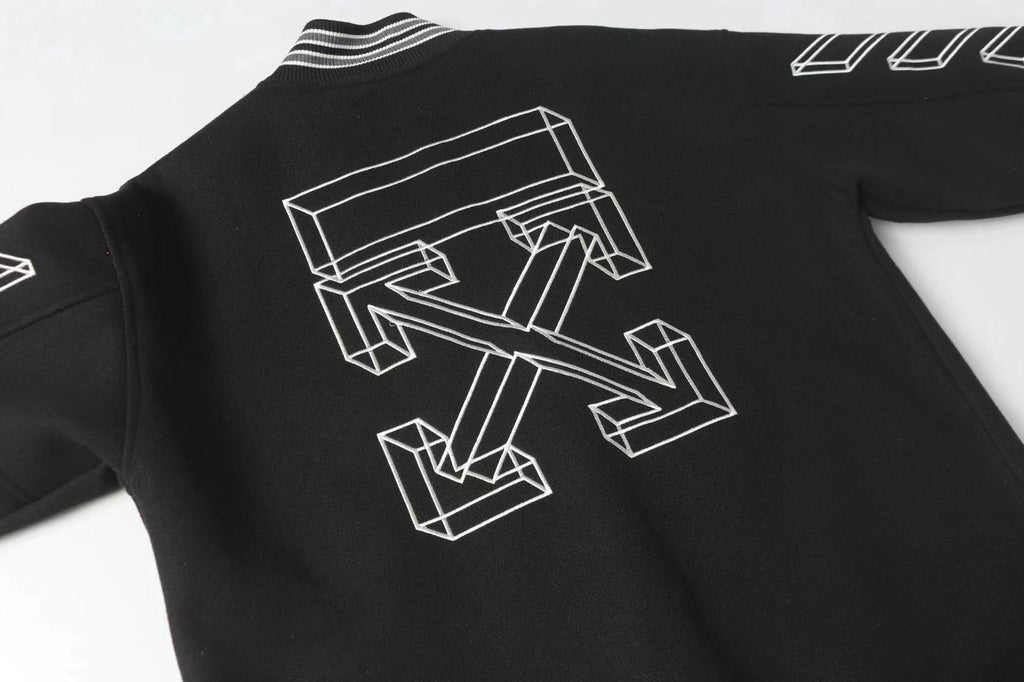 OFF WHITE Varsity Jacket – Black