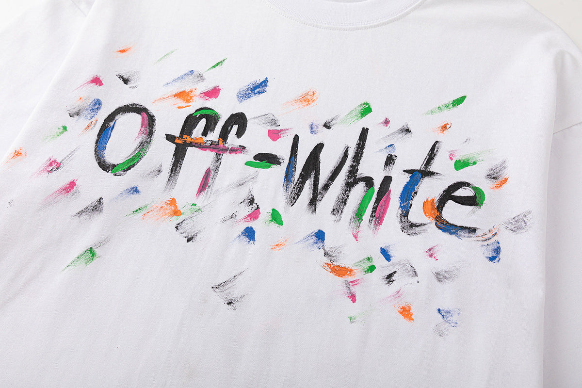 Off-White Bookish Crazy Cotton T-Shirt — Black / White