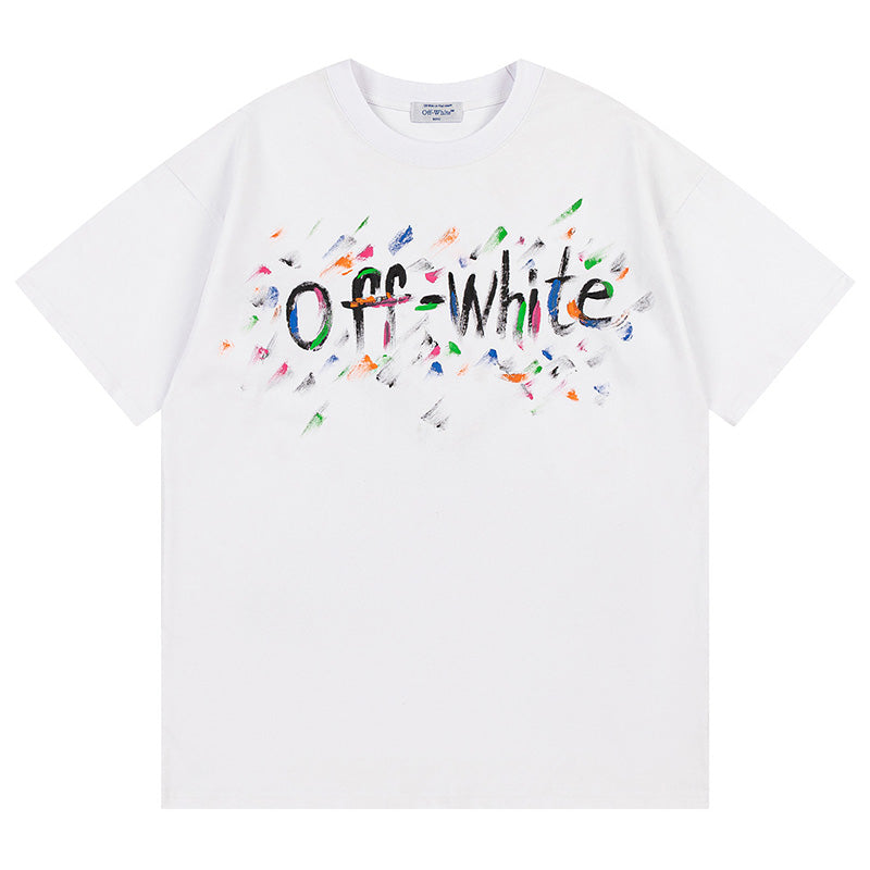 Off-White Bookish Crazy Cotton T-Shirt — White / Black