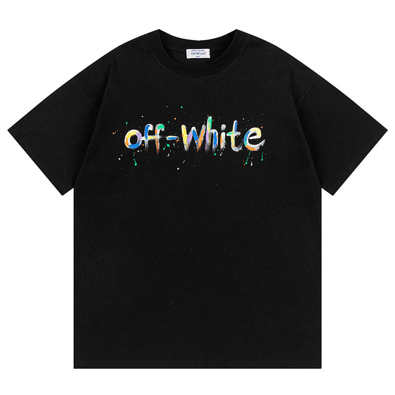 Off-White Bookish Crazy Cotton T-Shirt — White / Black