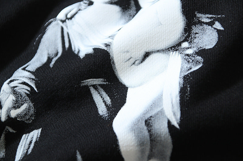 OFF-WHITE "Madonna & Child" Caravaggio Art Print Cotton Sweatshorts