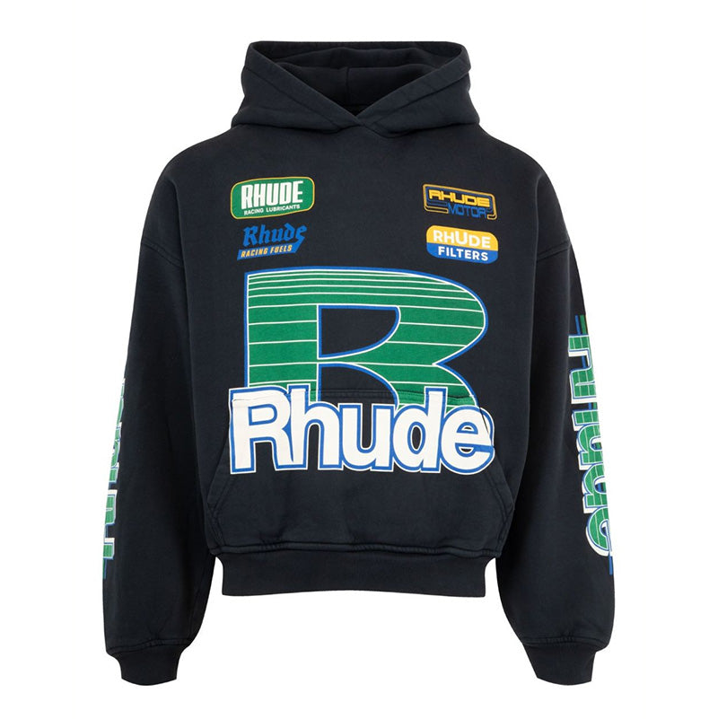 RHUDE Roadway Racing Hoodie – Black
