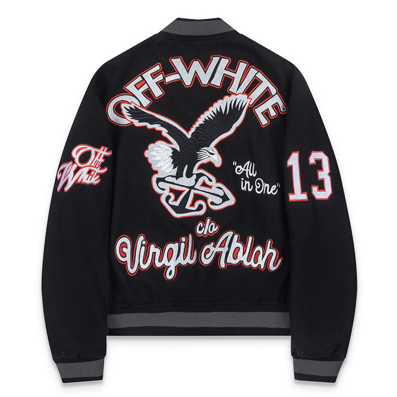OFF WHITE Golf Varsity Jacket – Black