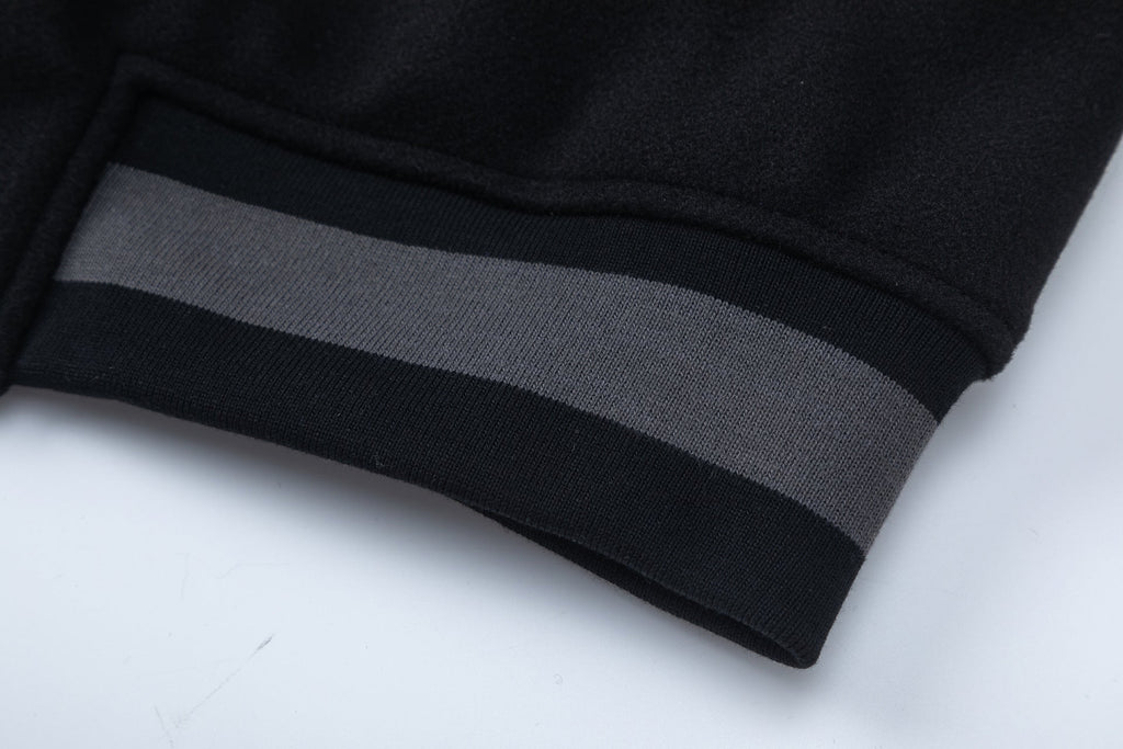 OFF WHITE Golf Varsity Jacket – Black