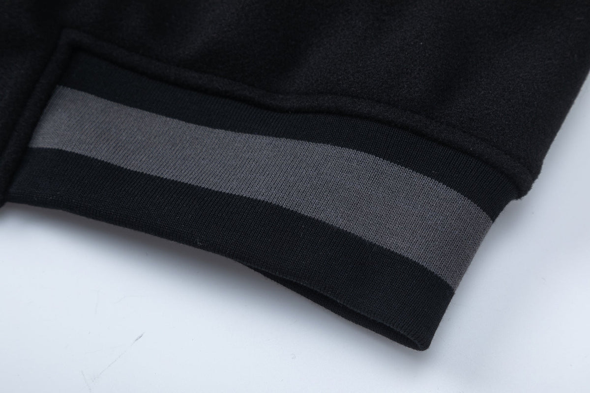 OFF WHITE Golf Varsity Jacket – Black