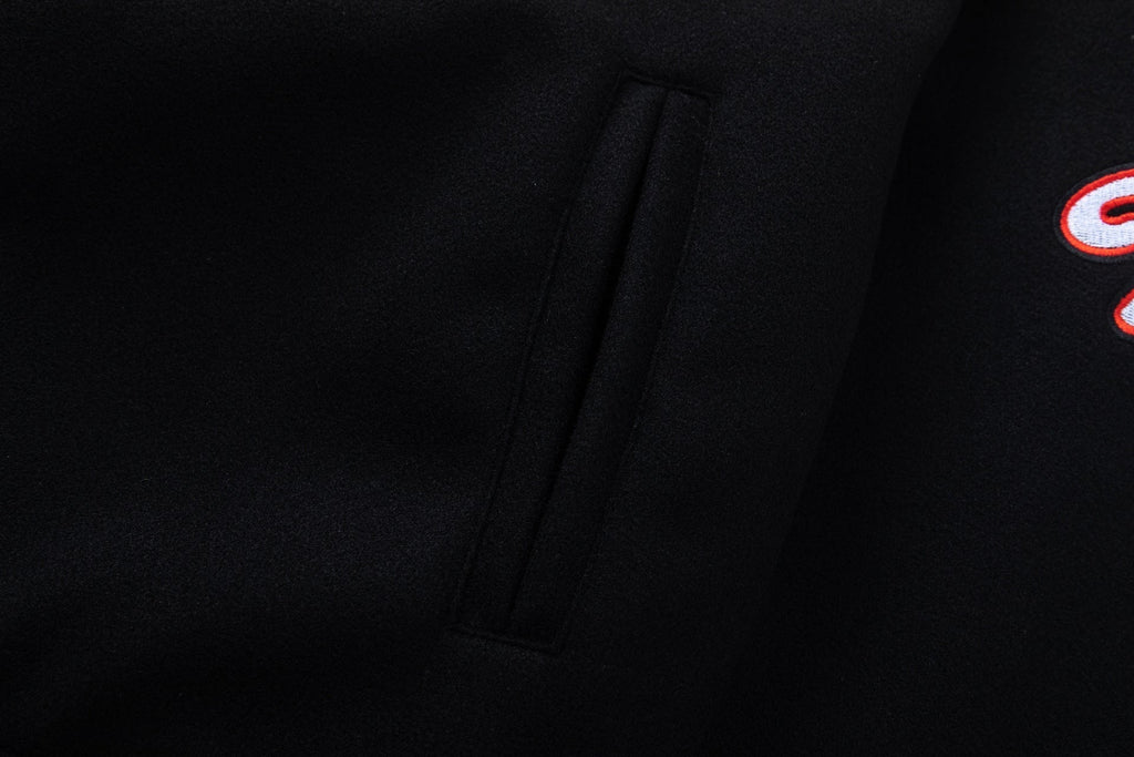 OFF WHITE Golf Varsity Jacket – Black
