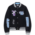 Off-White Eagle Wool Varsity Jacket – Loose Hip Hop Streetwear (Black)