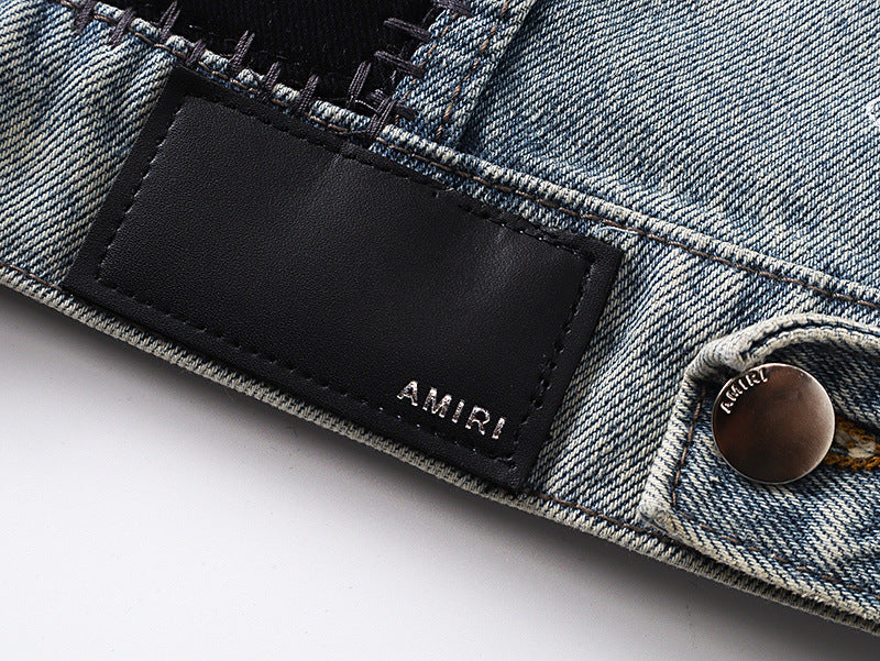 AMIRI Vintage Pegasus Jacket – 100% Cotton Indigo Blue