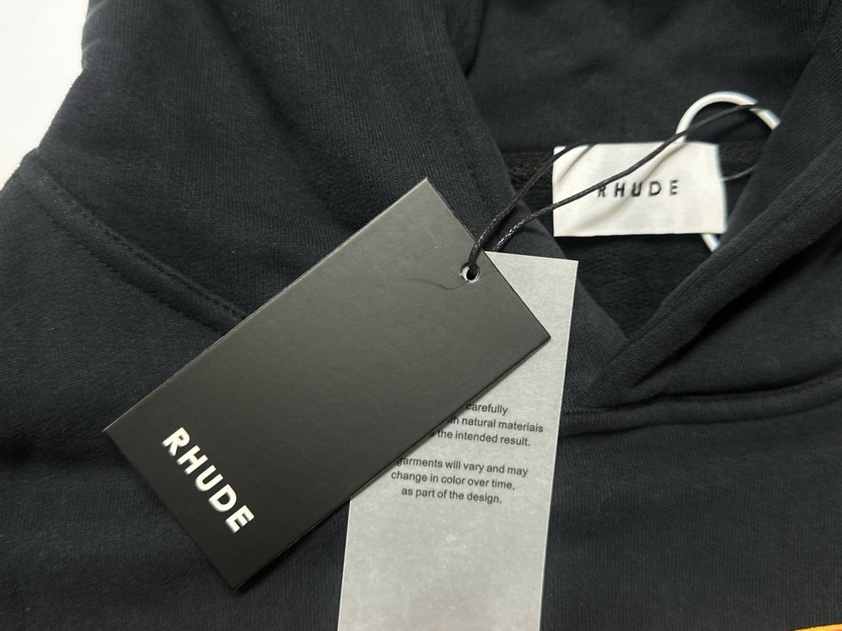 RHUDE Bay of Angels Yacht Club Graphic Hoodie – Black