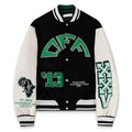 OFF-WHITE Croco Leather Wool Varsity Jacket