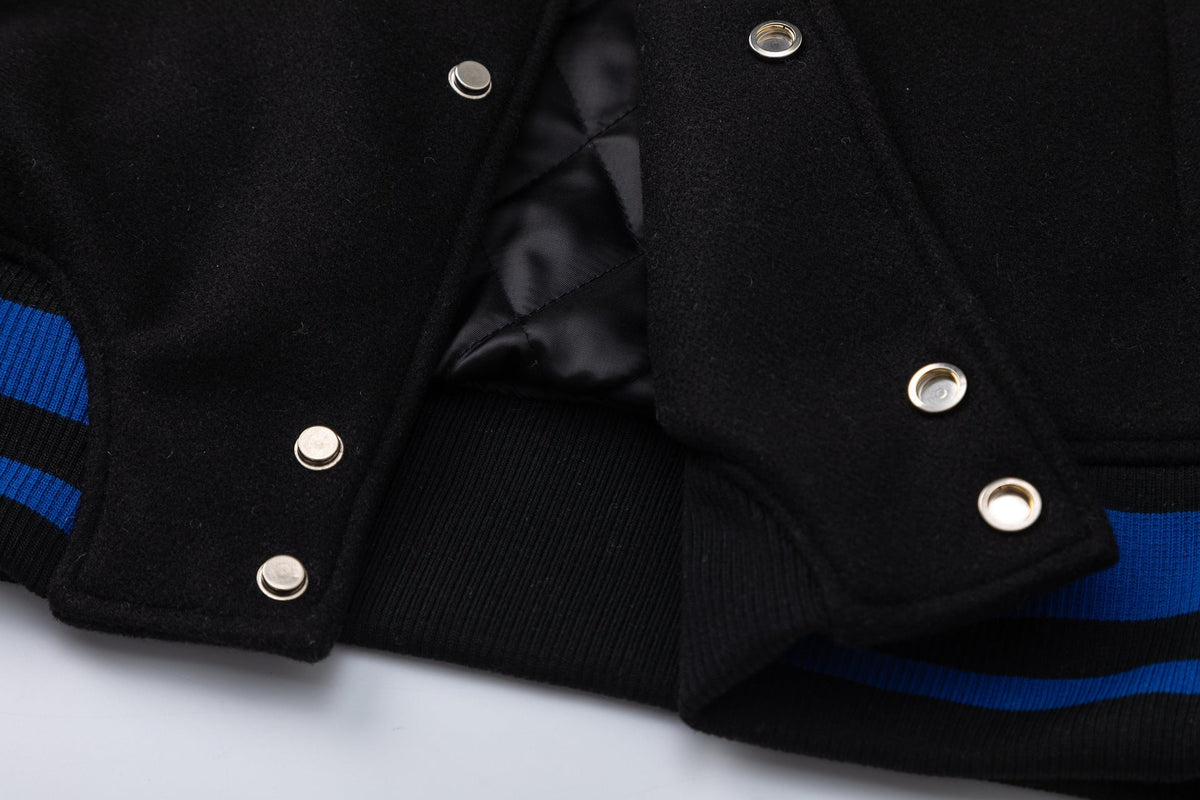 Off-White Logo Embroidered Jacket – Loose Hip Hop Streetwear (Black)