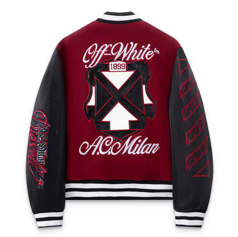 Off-White Logo Embroidered Jacket – Loose Hip Hop Streetwear