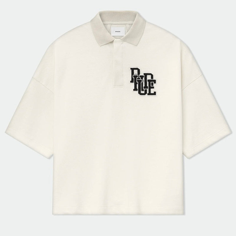 RHUDE Boxy Cotton-Piqué Polo Shirt – Off-White