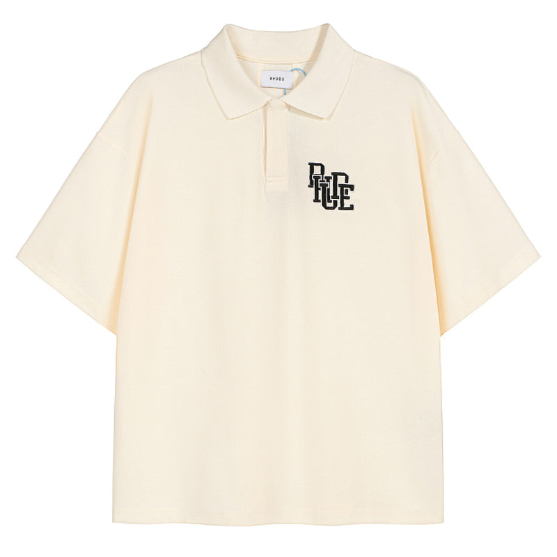 RHUDE Boxy Cotton-Piqué Polo Shirt – Off-White