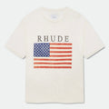 RHUDE USA Flag Slub Tee – White