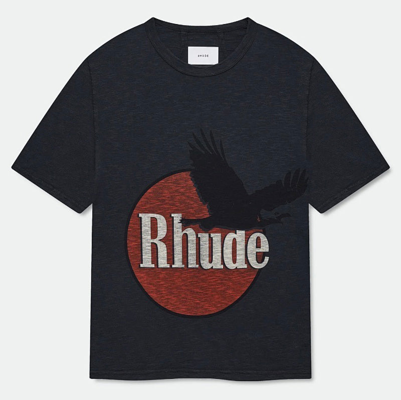 RHUDE Eagle Logo Slub Tee – Black