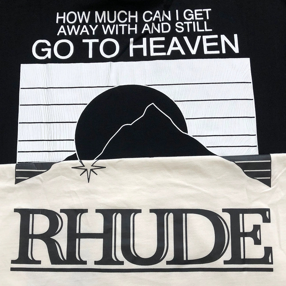 RHUDE Go To Heaven Graphic T-Shirt – Black / White