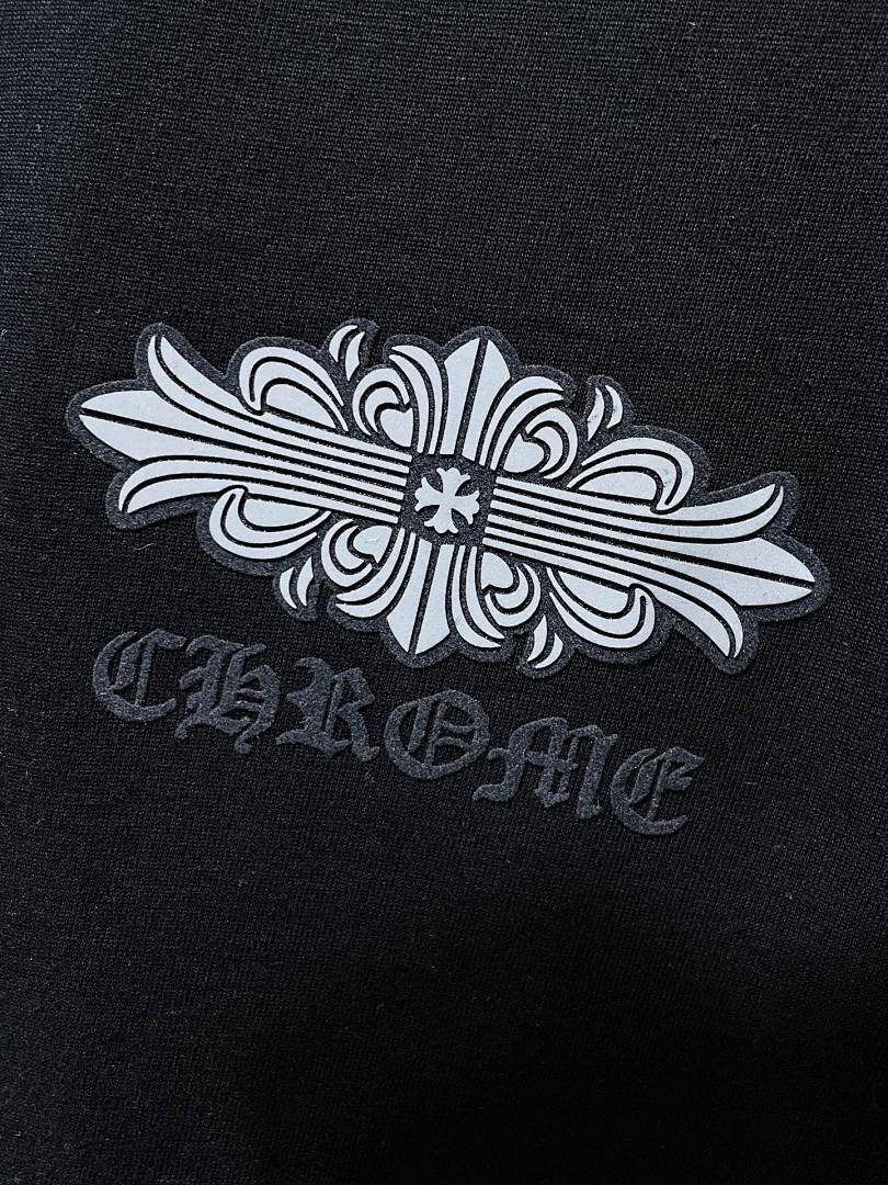 Chrome Hearts Gothic Logo Fleur Cross Ornament Tee – Black