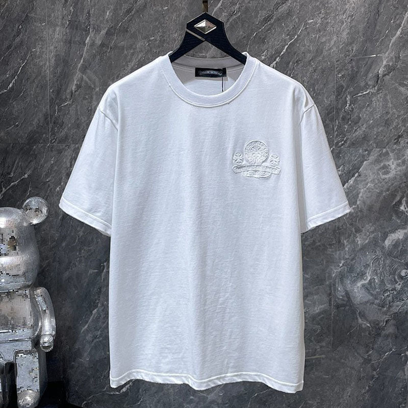 Chrome Hearts Tonal Horseshoe Circle Embroidered Tee – White