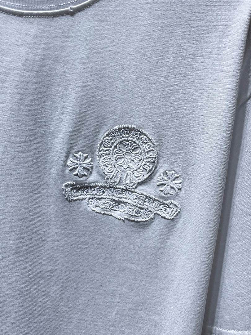 Chrome Hearts Tonal Horseshoe Circle Embroidered Tee – White