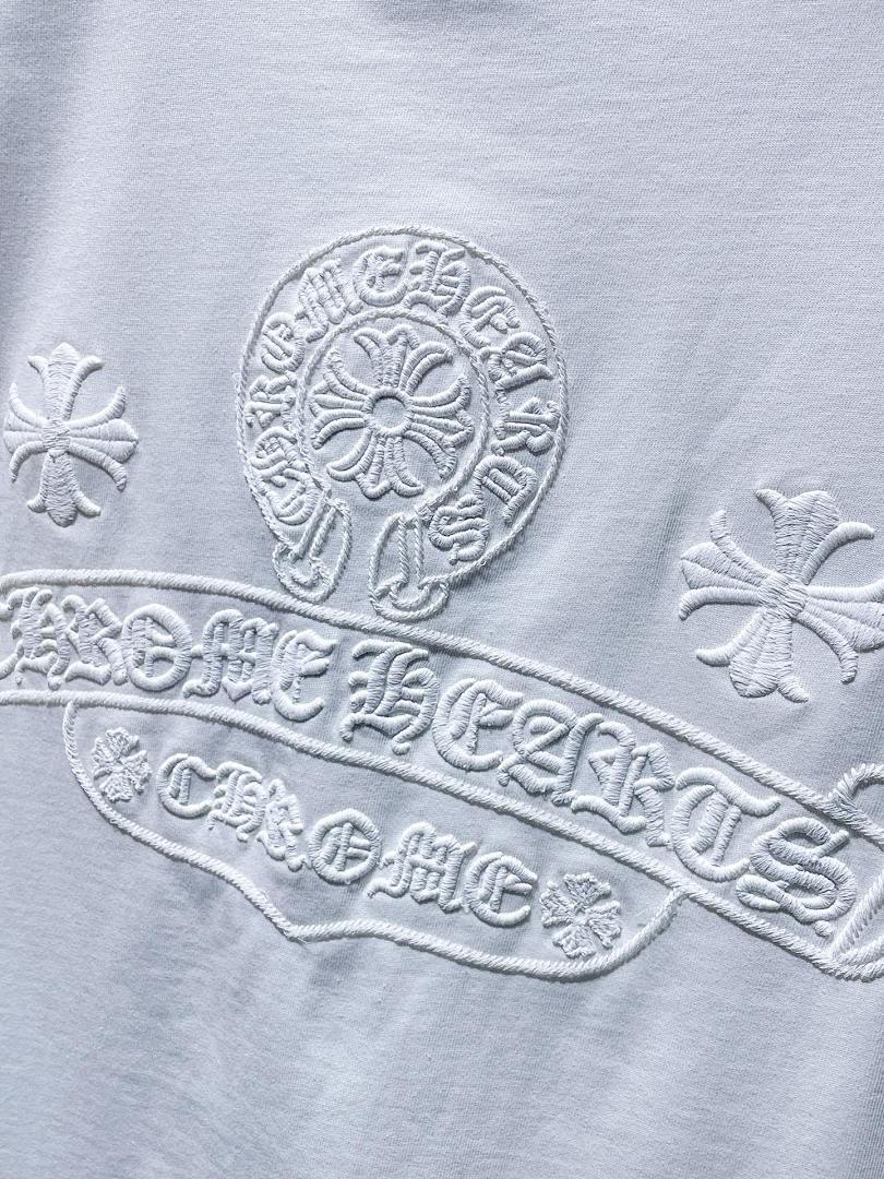 Chrome Hearts Tonal Horseshoe Circle Embroidered Tee – White