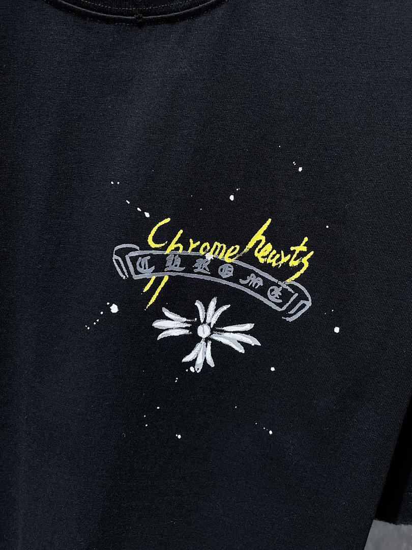 Chrome Hearts Graffiti Cross Circle Neon Graphic Tee – Black
