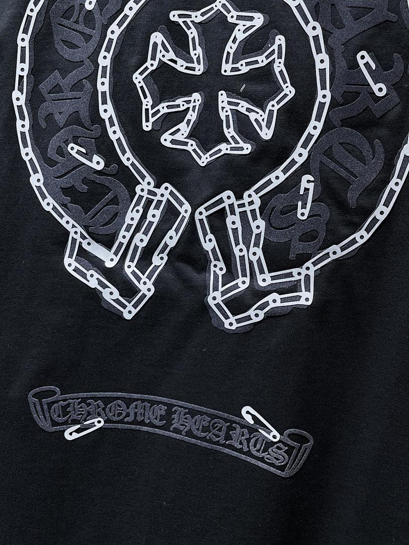 Chrome Hearts Chain Link Horseshoe Cross Graphic Tee – Black