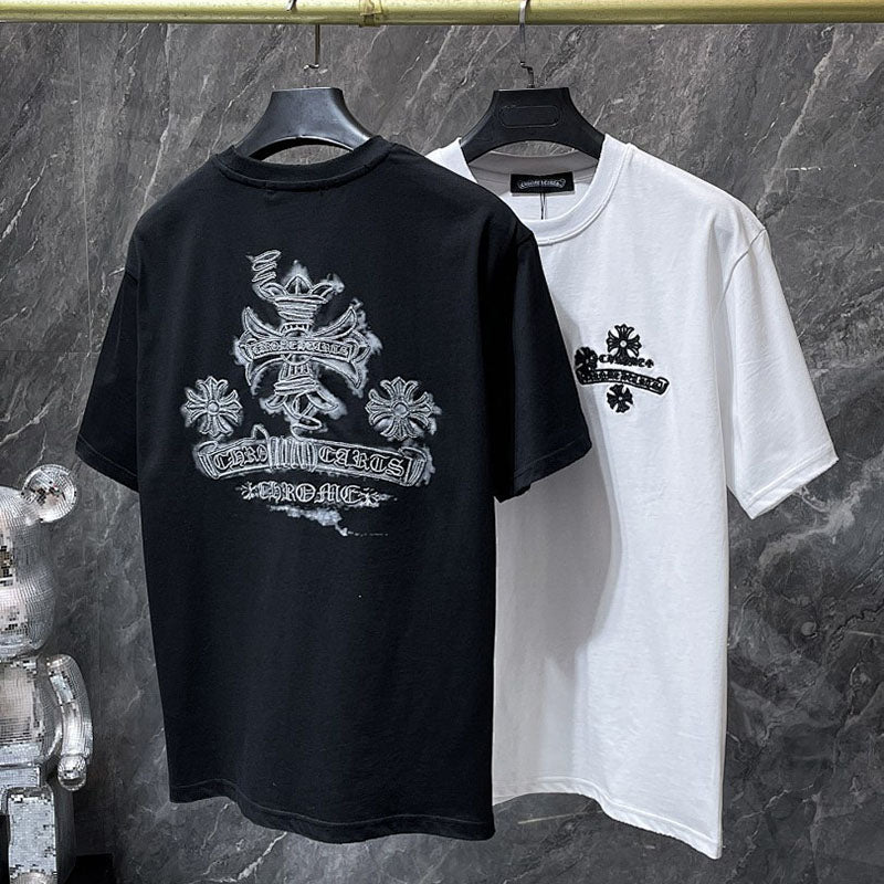 Chrome Hearts Crown Scepter Crest Embroidered Tee – White
