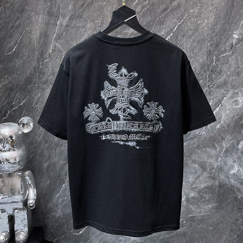 Chrome Hearts Crown Scepter Crest Embroidered Tee – Black