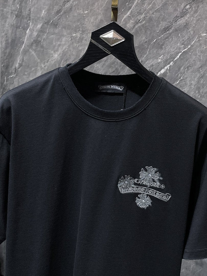 Chrome Hearts Crown Scepter Crest Embroidered Tee – Black