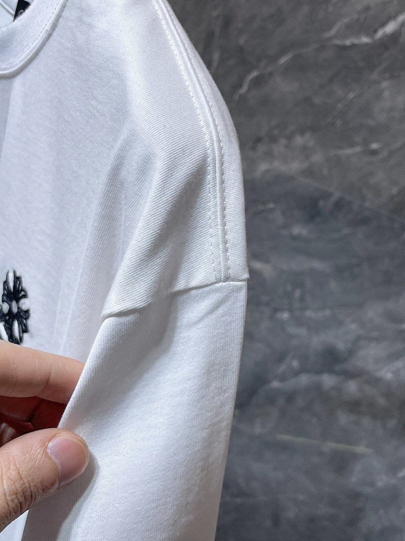Chrome Hearts Crown Scepter Crest Embroidered Tee – White