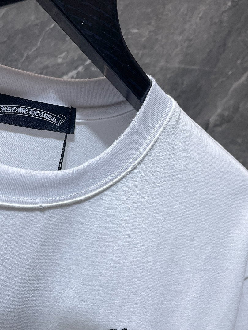 Chrome Hearts Crown Scepter Crest Embroidered Tee – White