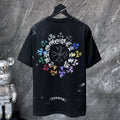 Chrome Hearts Rainbow Floral Cross Graphic Tee – Black