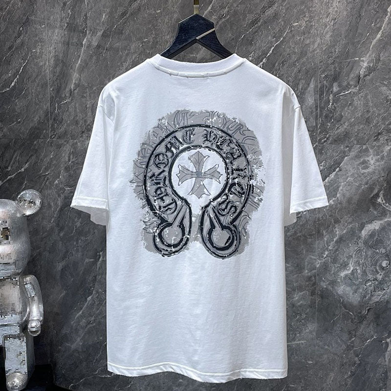 Chrome Hearts Horseshoe Cross Graphic Tee – White