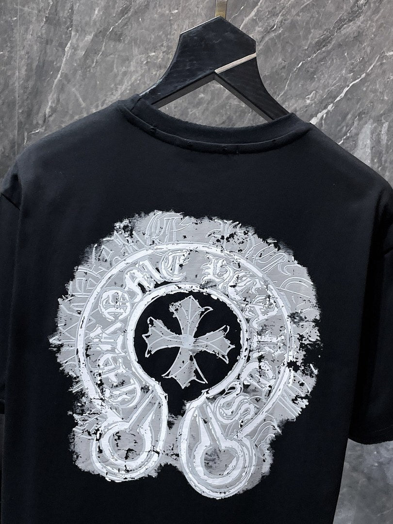 Chrome Hearts Horseshoe Cross Graphic Tee – Black