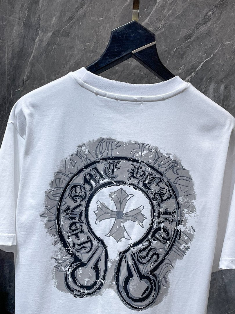 Chrome Hearts Horseshoe Cross Graphic Tee – White