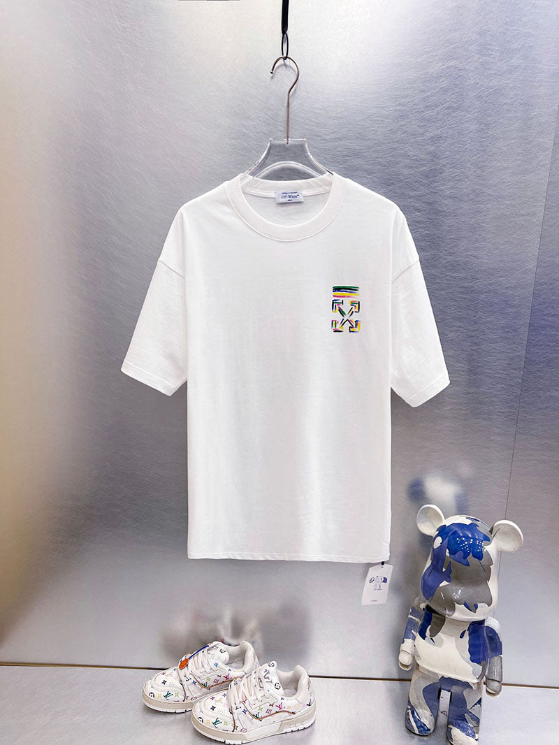 Off-White Brush Arrow Skate T-Shirt — White / Black / Blue