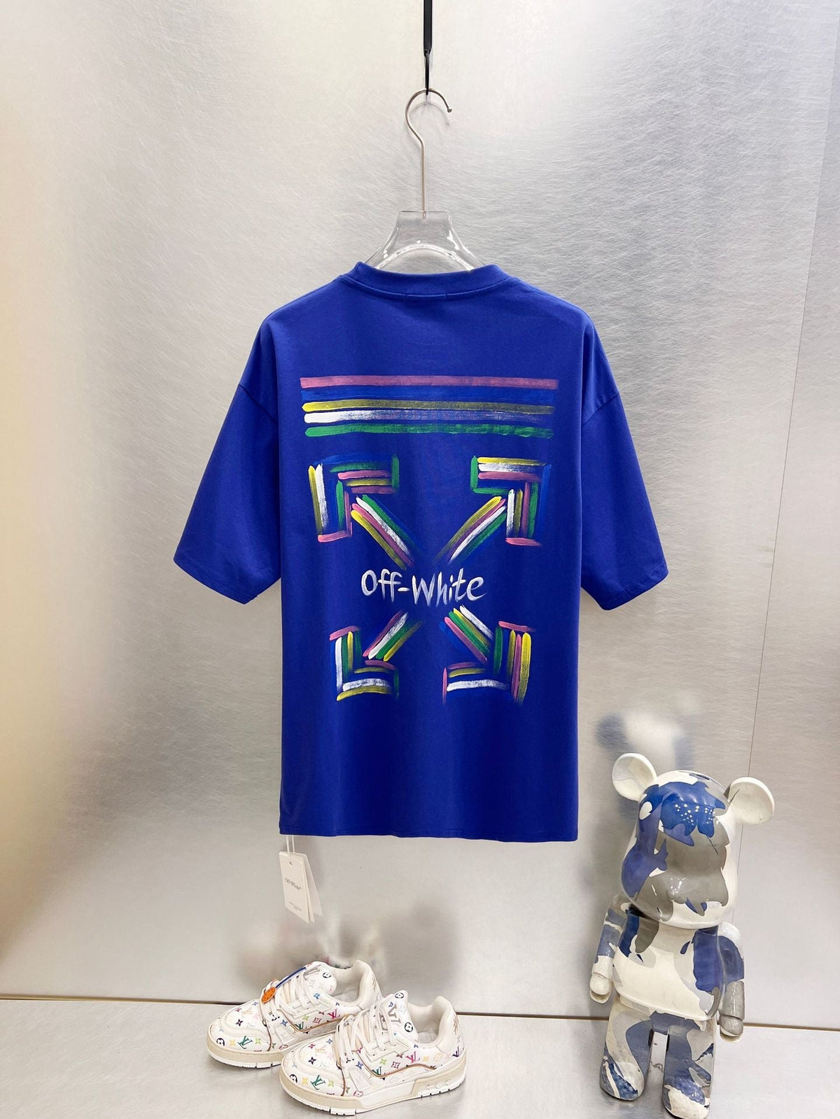 Off-White Brush Arrow Skate T-Shirt — White / Black / Blue
