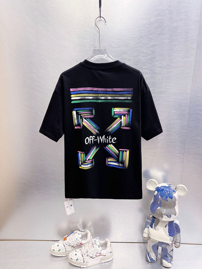Off-White Brush Arrow Skate T-Shirt — White / Black / Blue