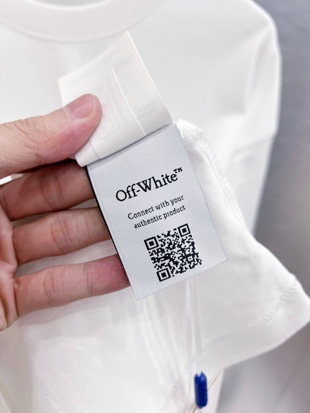 Off-White Brush Arrow Skate T-Shirt — White / Black / Blue