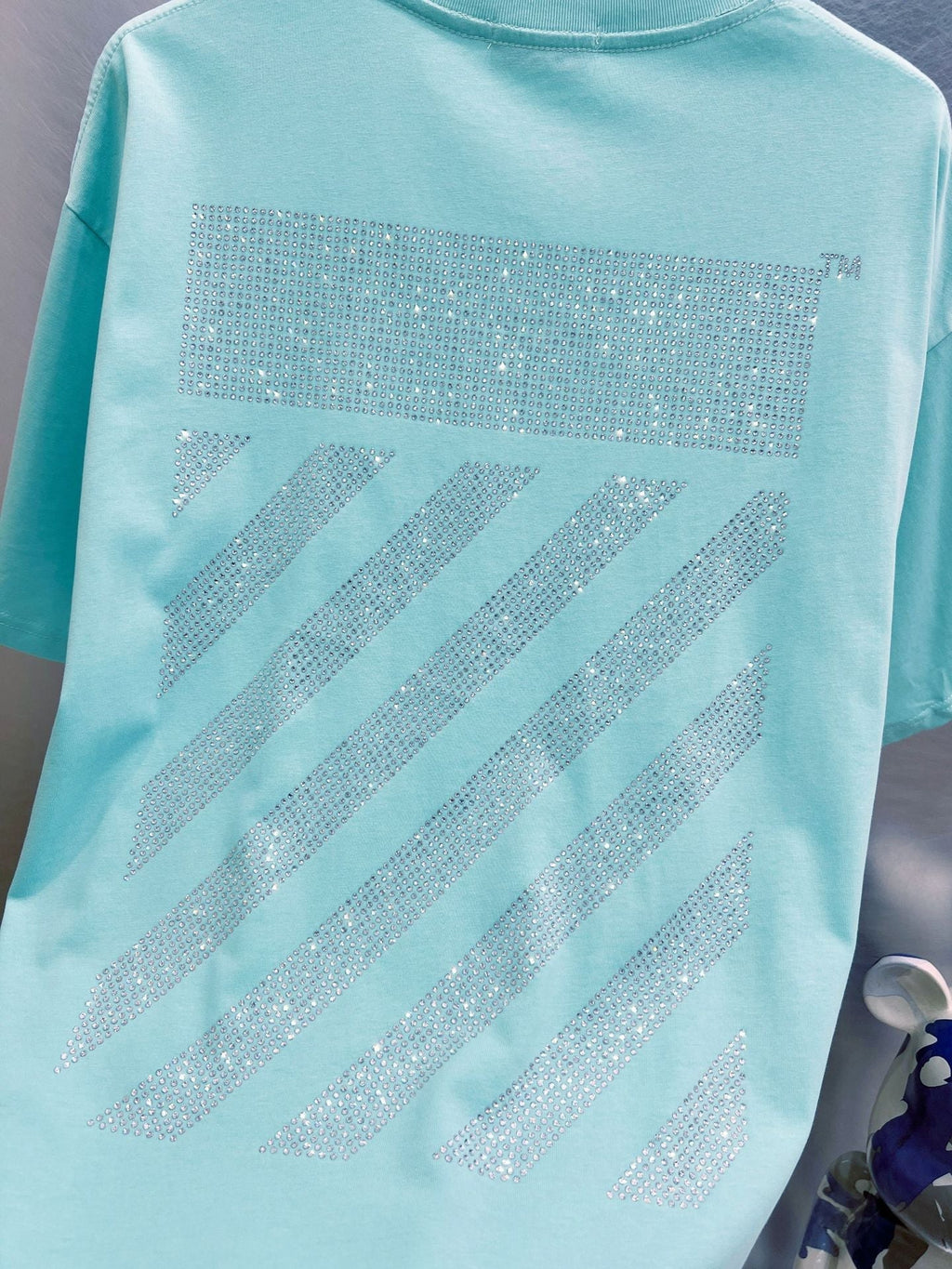 Off-White Big Off Diag Skate T-Shirt — Cyan / White / Black
