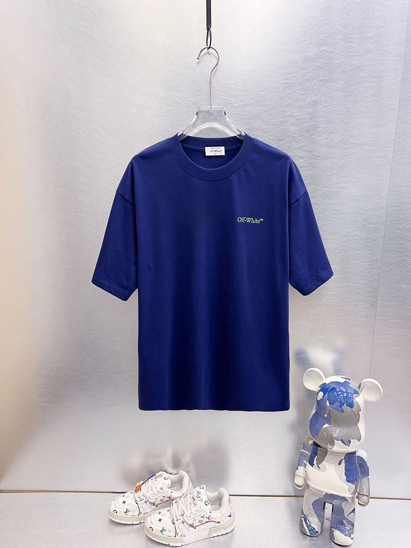 Off-White Diag Spray T-Shirt — White / Blue / Black