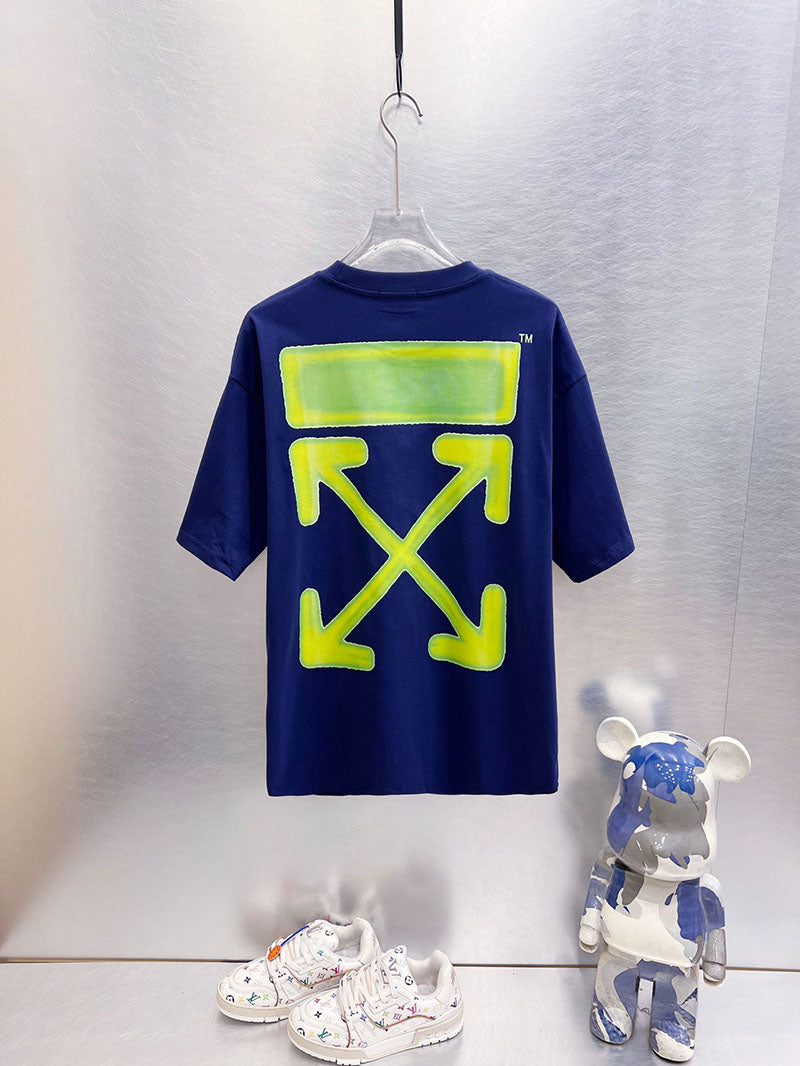 Off-White Diag Spray T-Shirt — White / Blue / Black