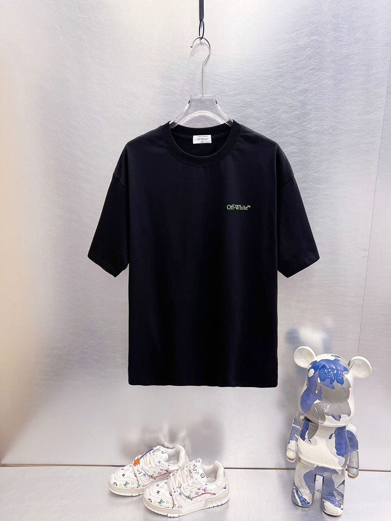 Off-White Diag Spray T-Shirt — White / Blue / Black