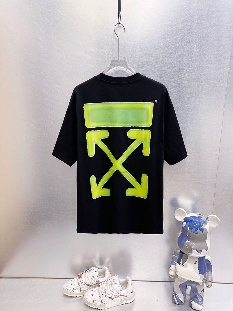 Off-White Diag Spray T-Shirt — White / Blue / Black