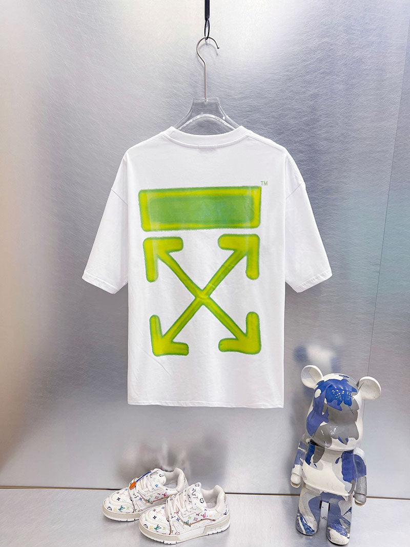 Off-White Diag Spray T-Shirt — White / Blue / Black