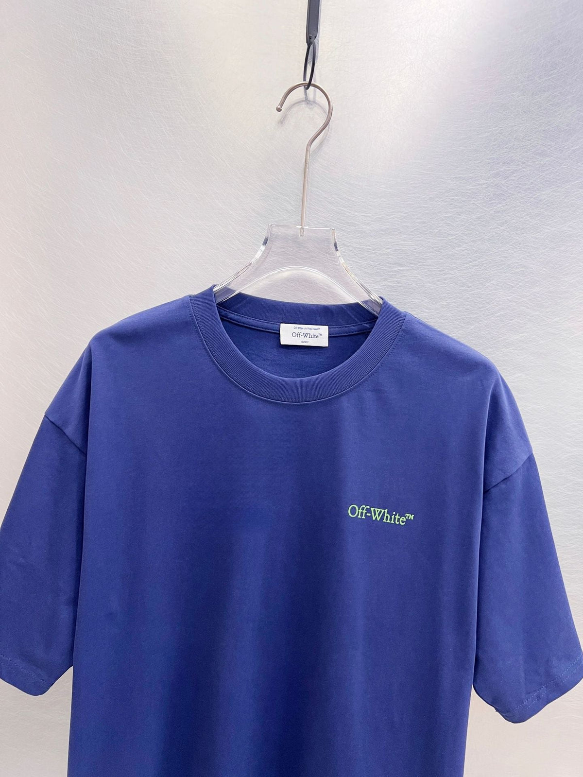 Off-White Diag Spray T-Shirt — White / Blue / Black
