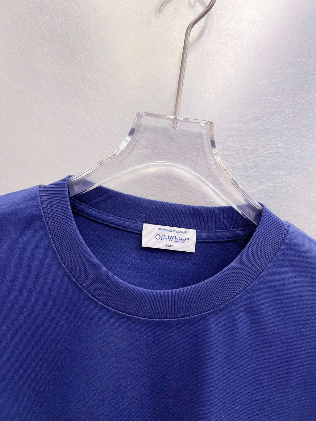 Off-White Diag Spray T-Shirt — White / Blue / Black