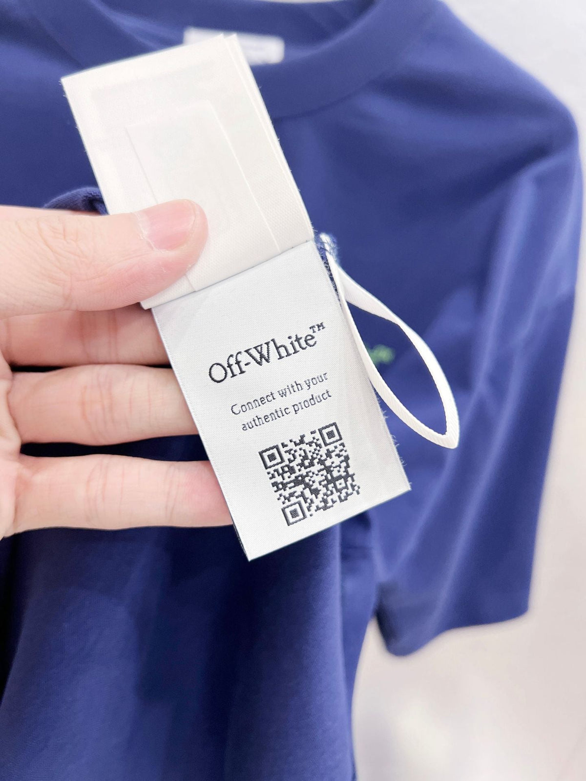 Off-White Diag Spray T-Shirt — White / Blue / Black